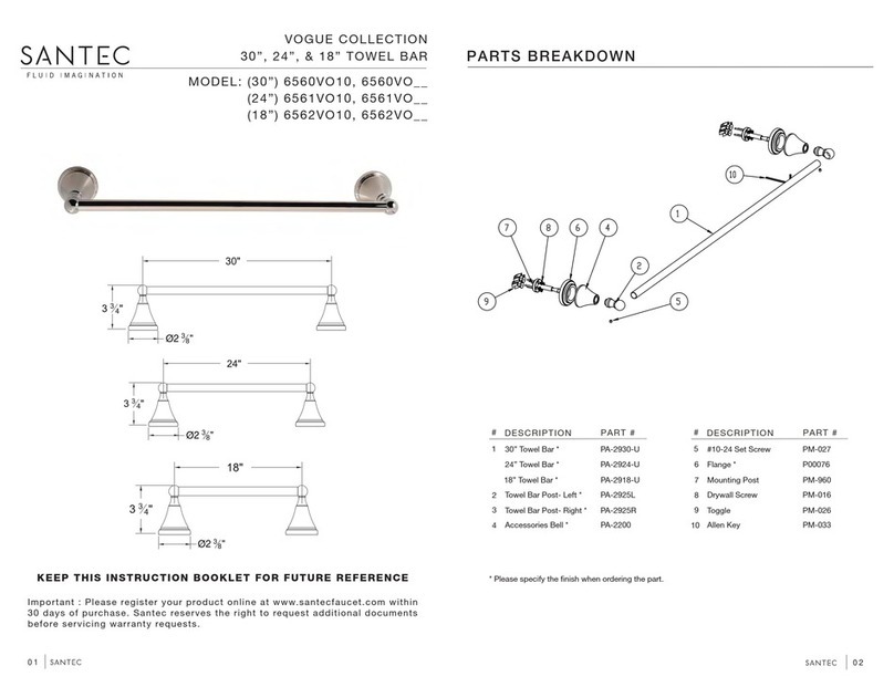 Santec VOGUE Series Instruction booklet Santec VOGUE Series Instruction booklet