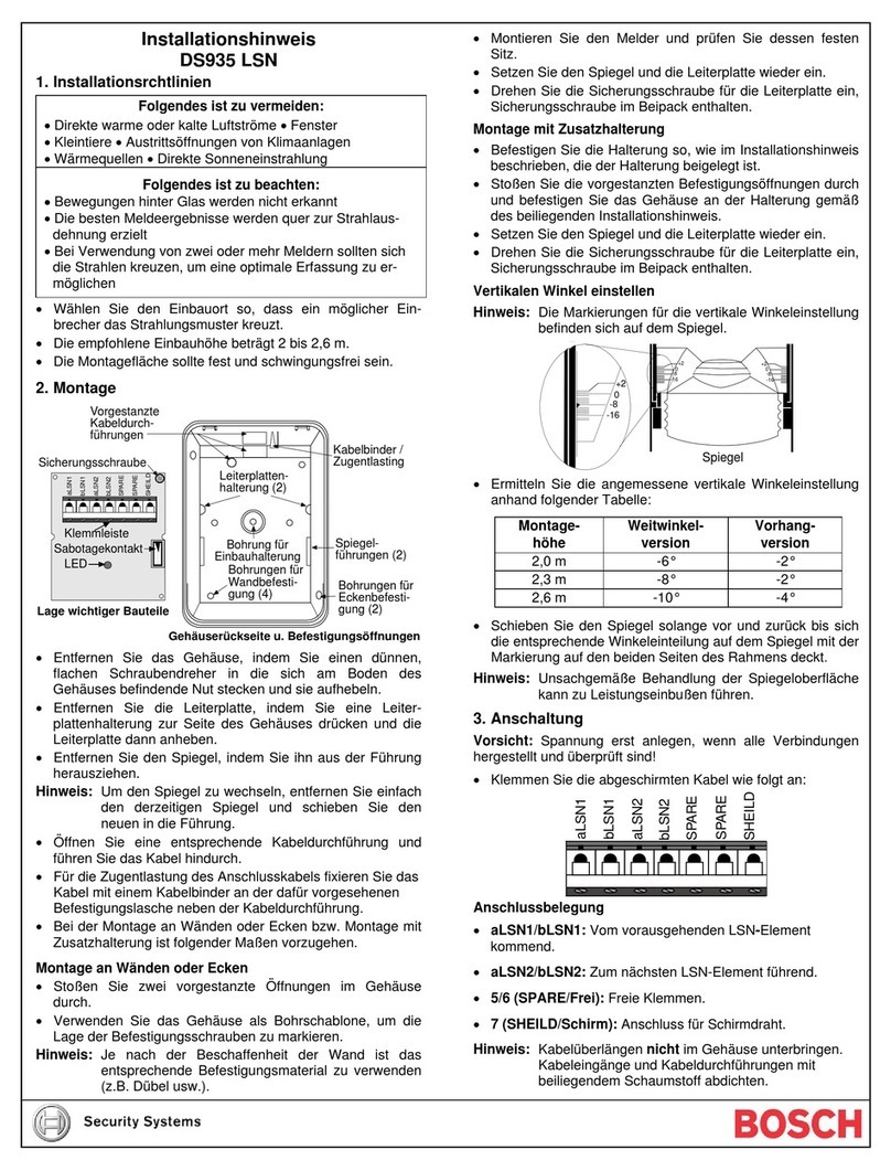 Bosch DS935LSN User manual Bosch DS935LSN User manual