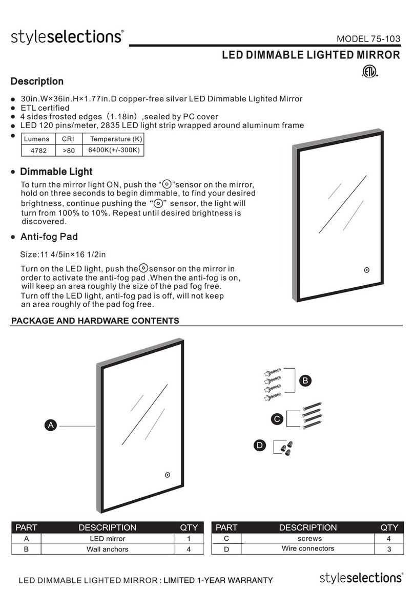 Style selections 75-103 manual