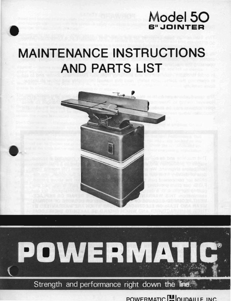 Powermatic 50-6" Maintenance instructions and parts list