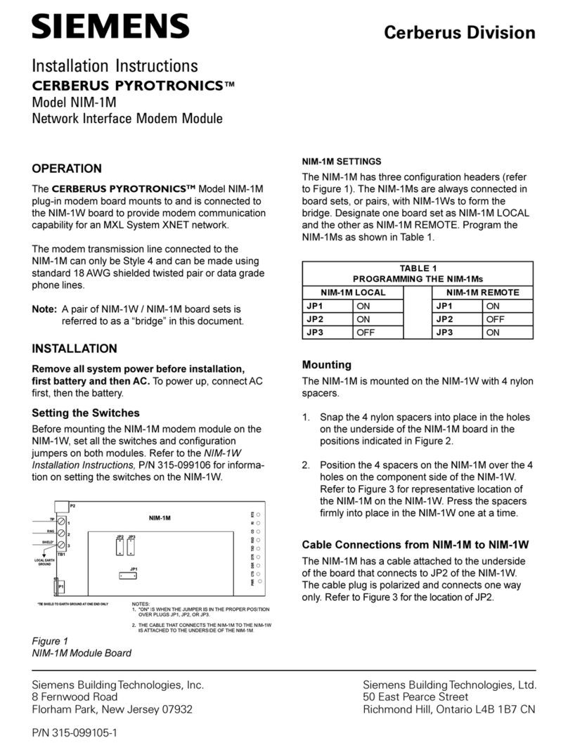 Siemens Cerberus Pyrotronics NIM-1M User manual