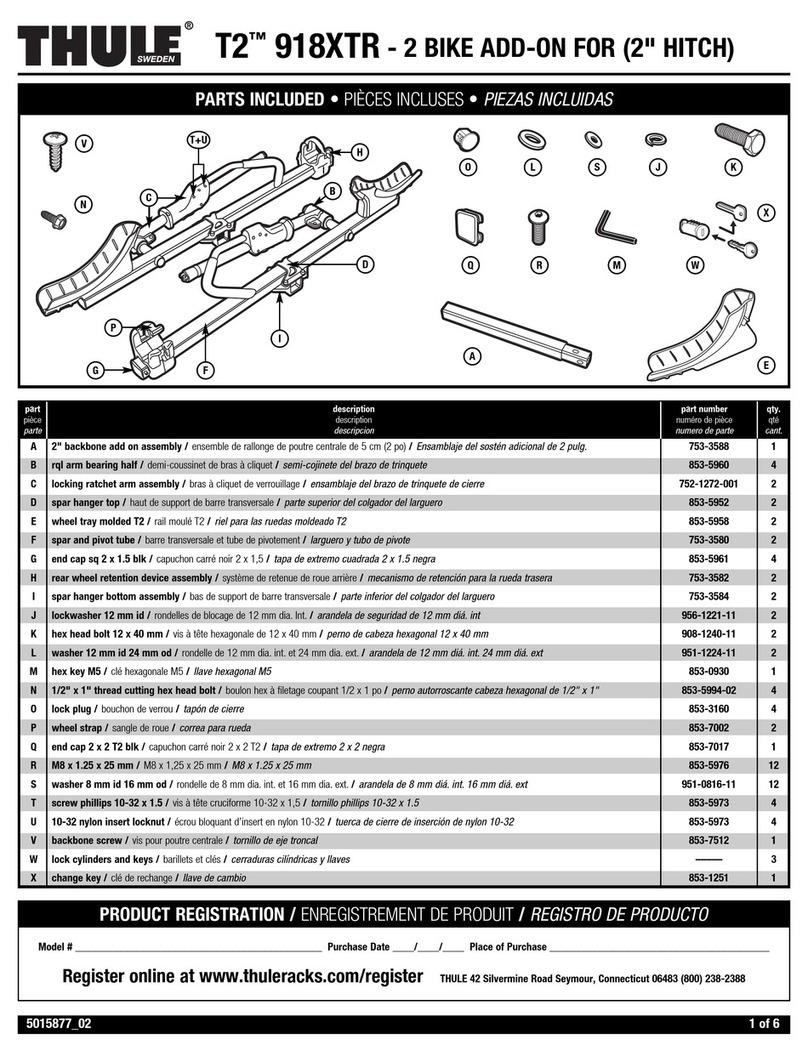Thule T2 918XTR User manual Thule T2 918XTR User manual
