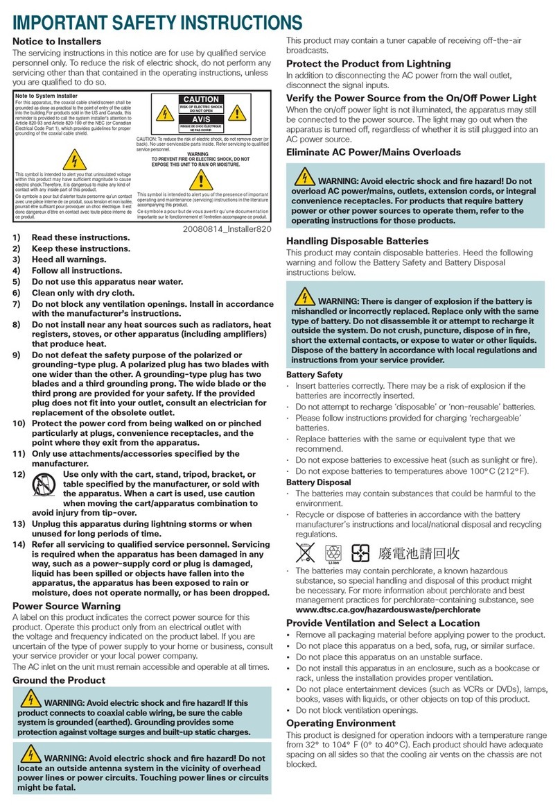 Cisco PDS2100 Series Safety sheet