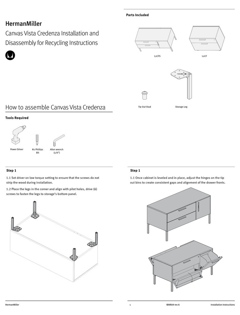 Herman Miller Canvas Vista Credenza Installation and Disassembly for Recycling Instructions Herman Miller Canvas Vista Credenza Installation and Disassembly for Recycling Instructions