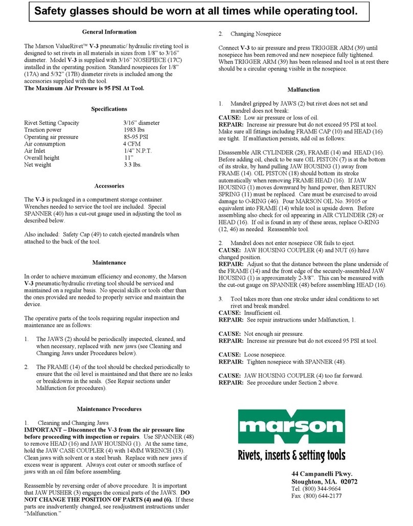 Marson ValueRivet V-3 User manual