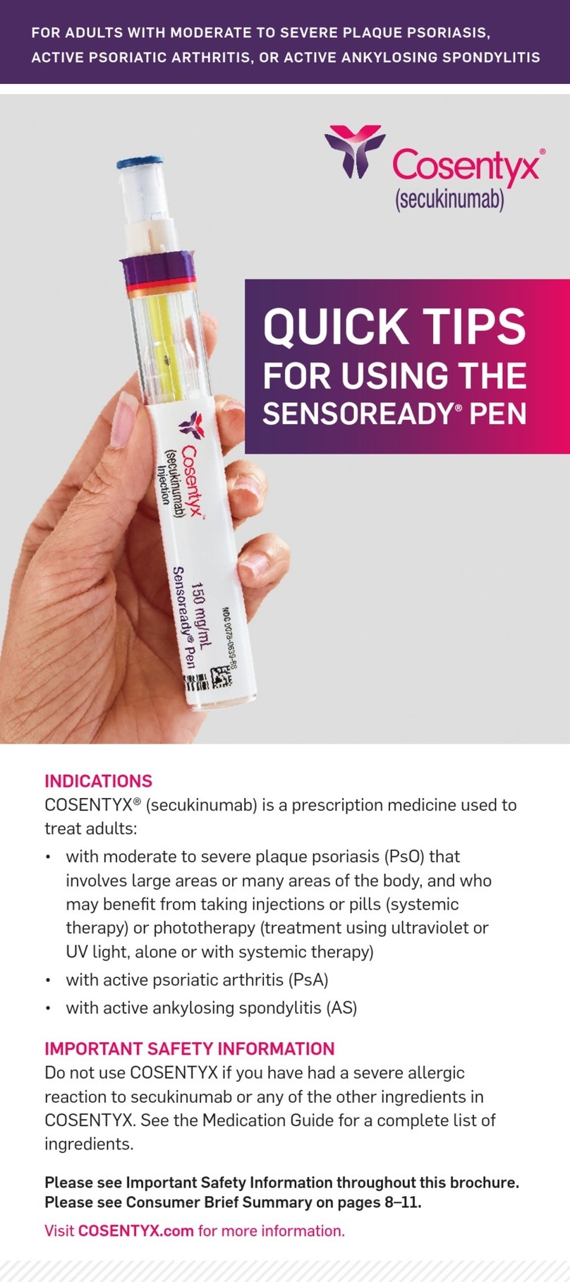Cosentyx SENSOREADY PEN Quick tips