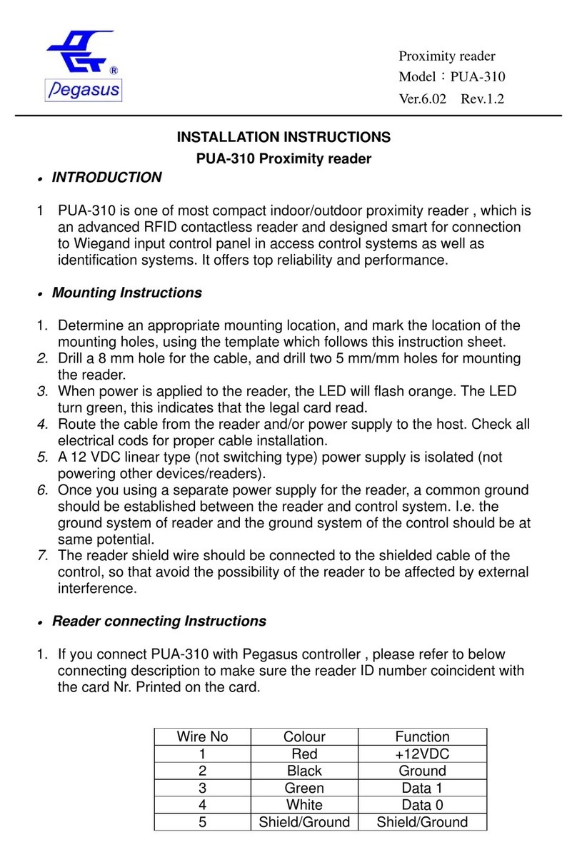 Pegasus PUA-310 installation instructions