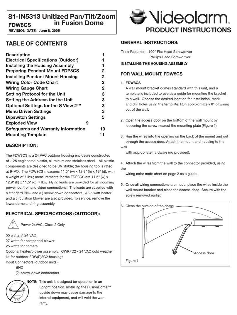 Moog Videolarm FDW8CS User manual