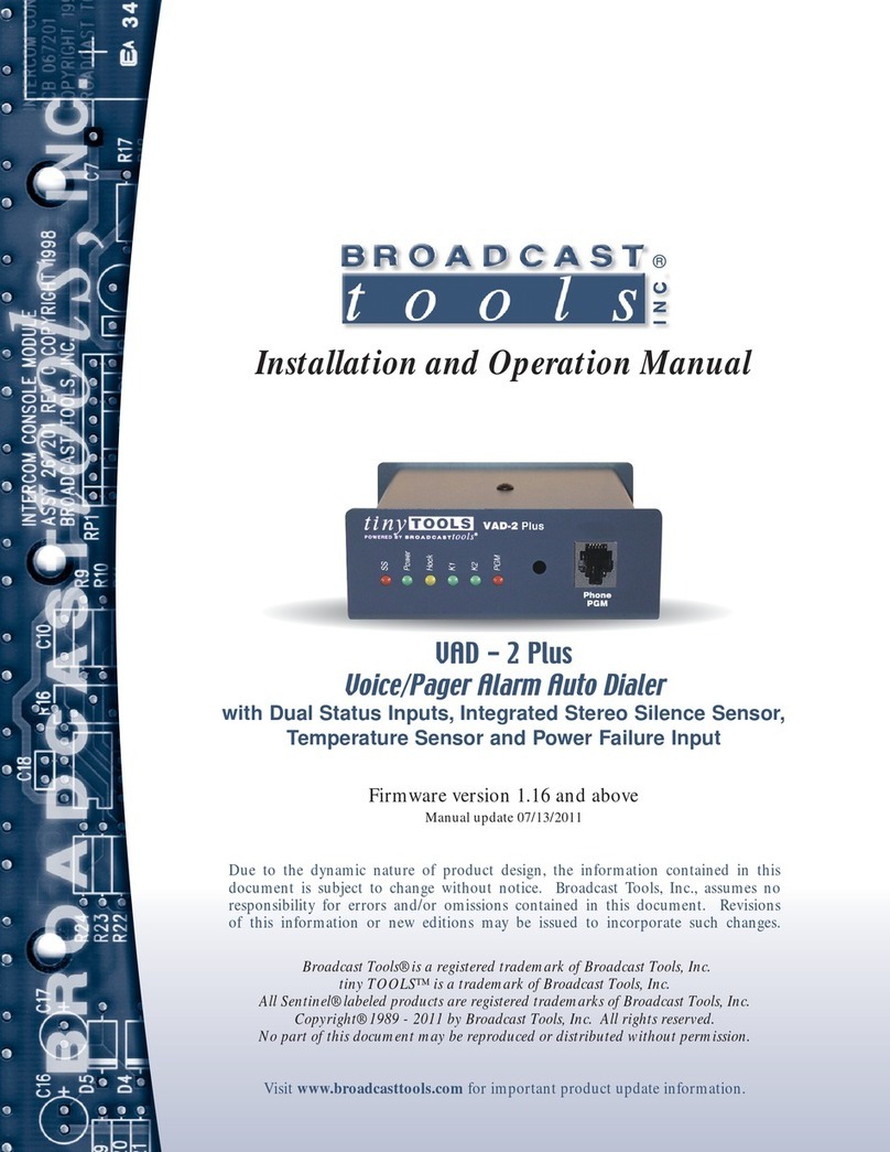 Broadcast Tools tiny TOOLS VAD - 2 Plus Installation and operation manual