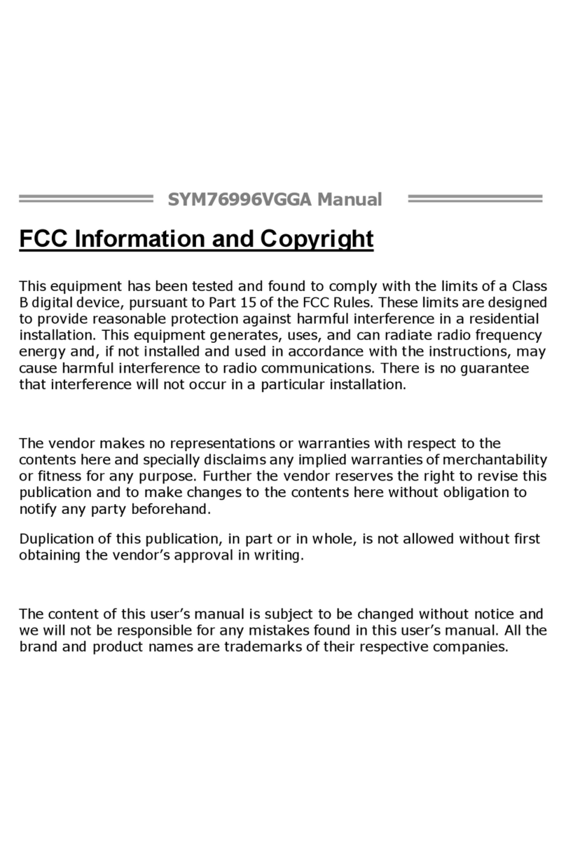 AXIOMTEK SYM76996VGGA User manual