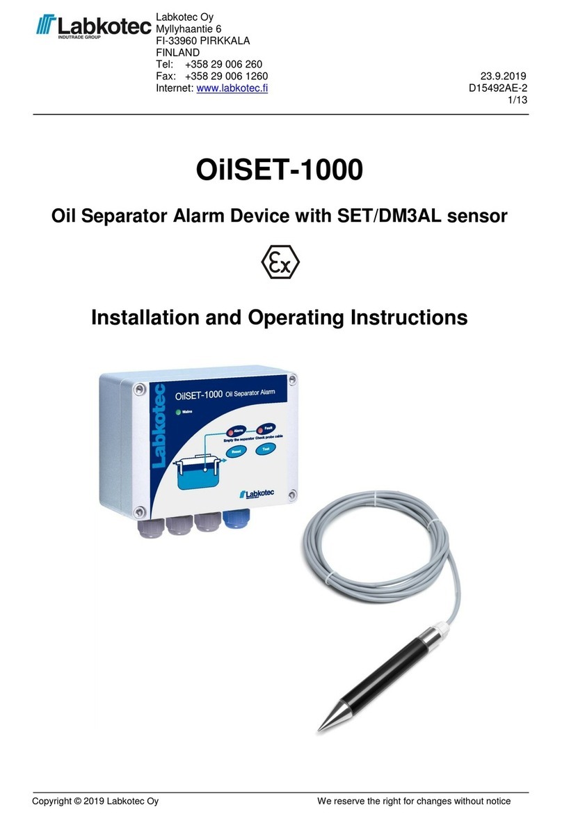 Labkotec OilSET-1000 Installation and operating instructions