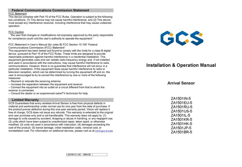 GCS ZA1501IN-5 Installation & operation manual