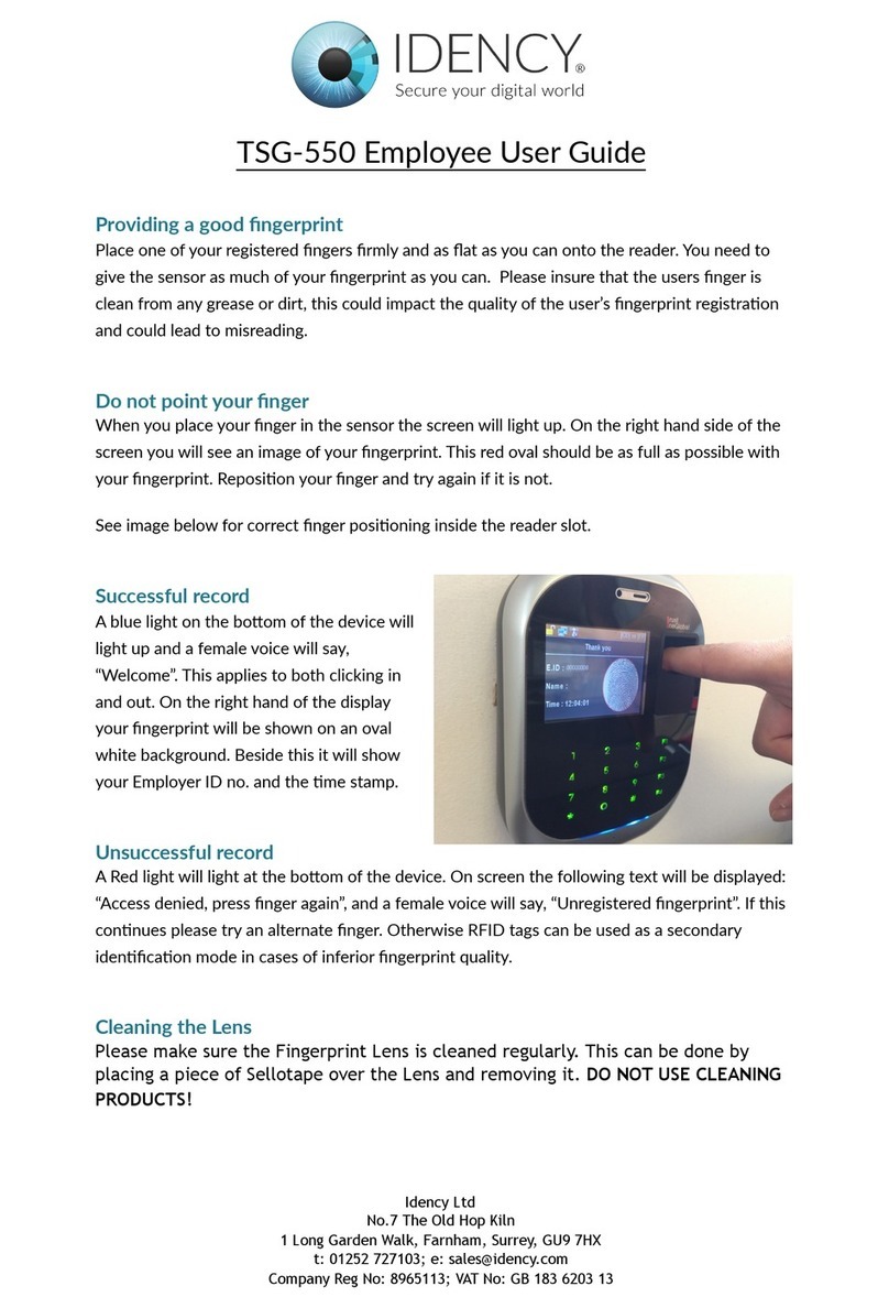 Idency TSG-550 Employee User Guide