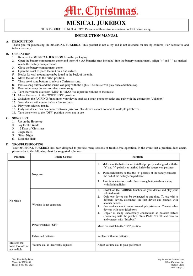 Mr. Christmas 10524 instruction manual