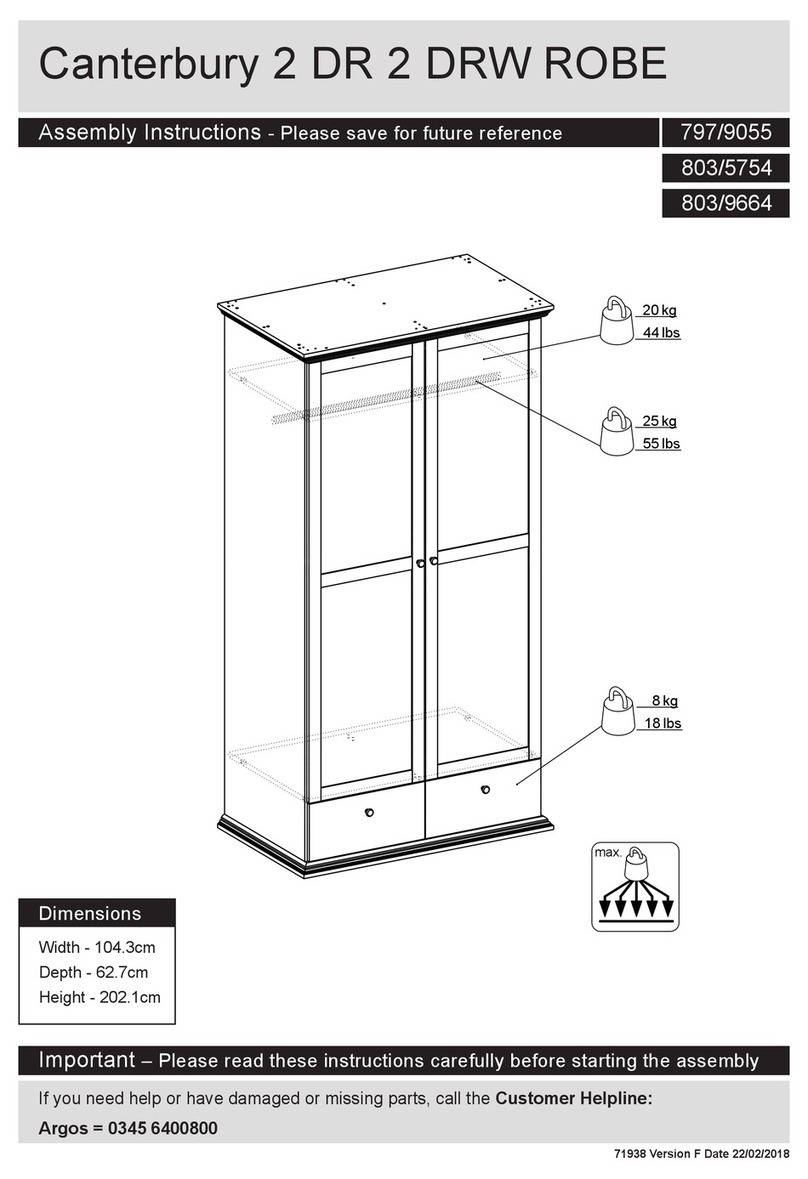 Argos Canterbury 2 DR 2 DRW ROBE Assembly instructions
