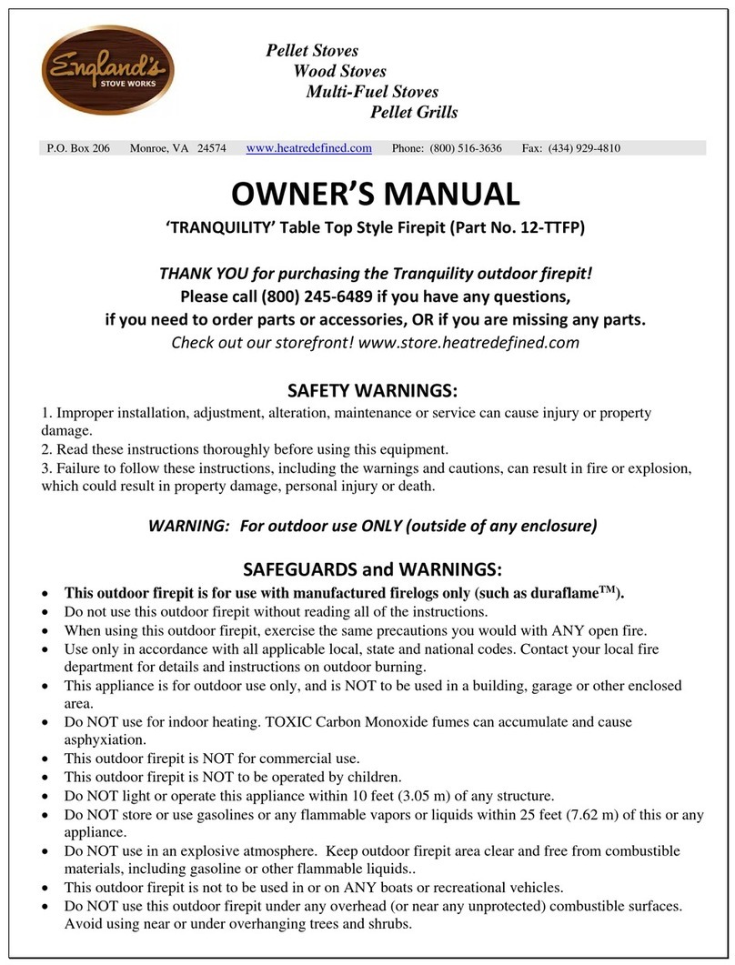 England's Stove Works TRANQUILITY 12-TTFP owner's manual England's Stove Works TRANQUILITY 12-TTFP owner's manual