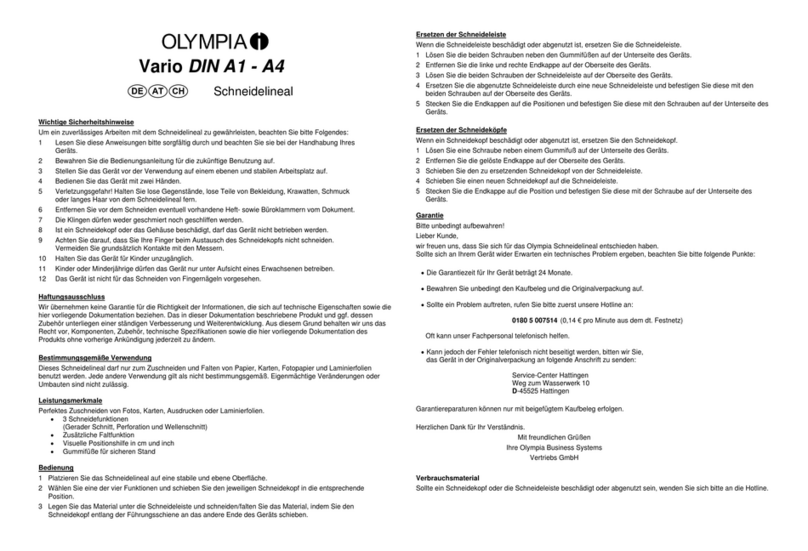 Olympia Vario A1 quick start guide