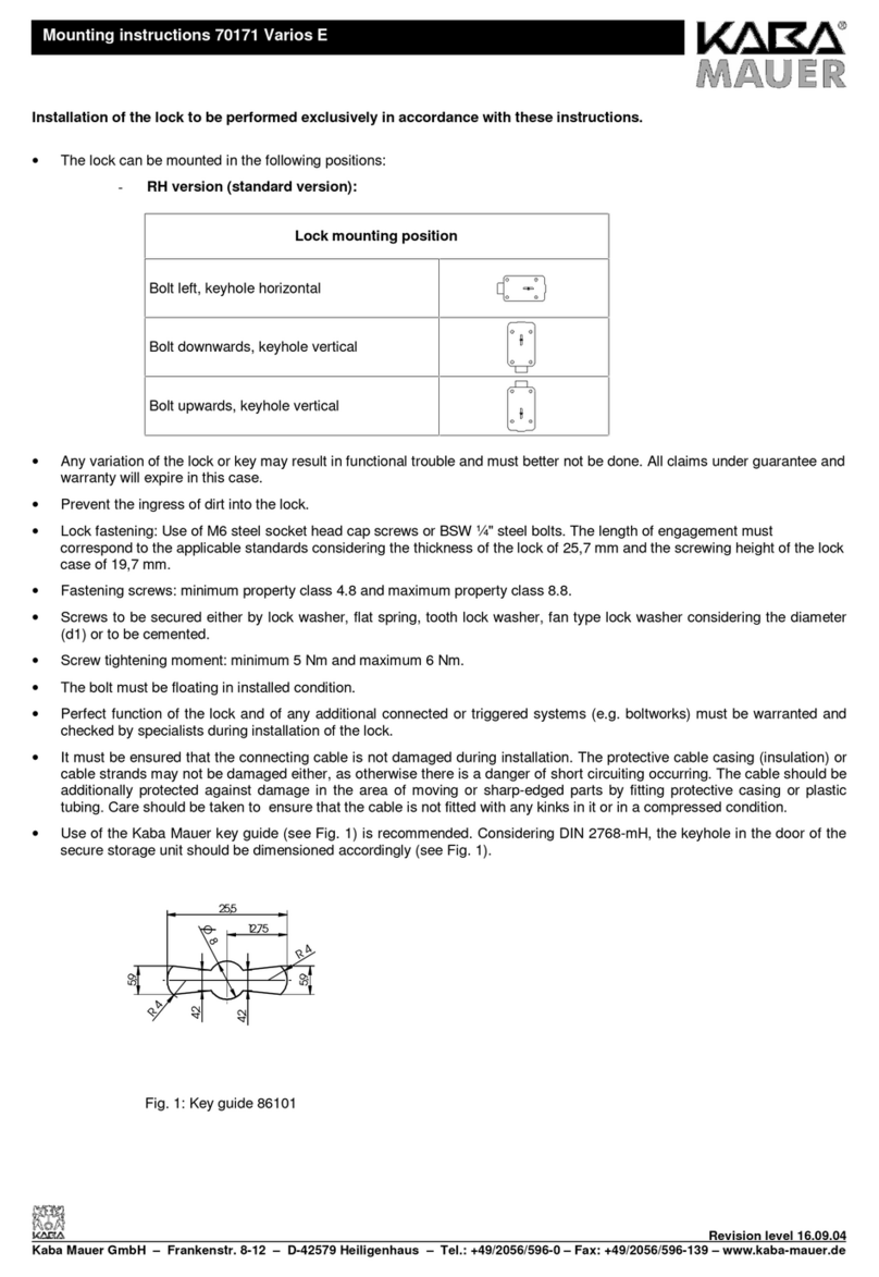 Kaba Mauer Varios E 70171 User manual