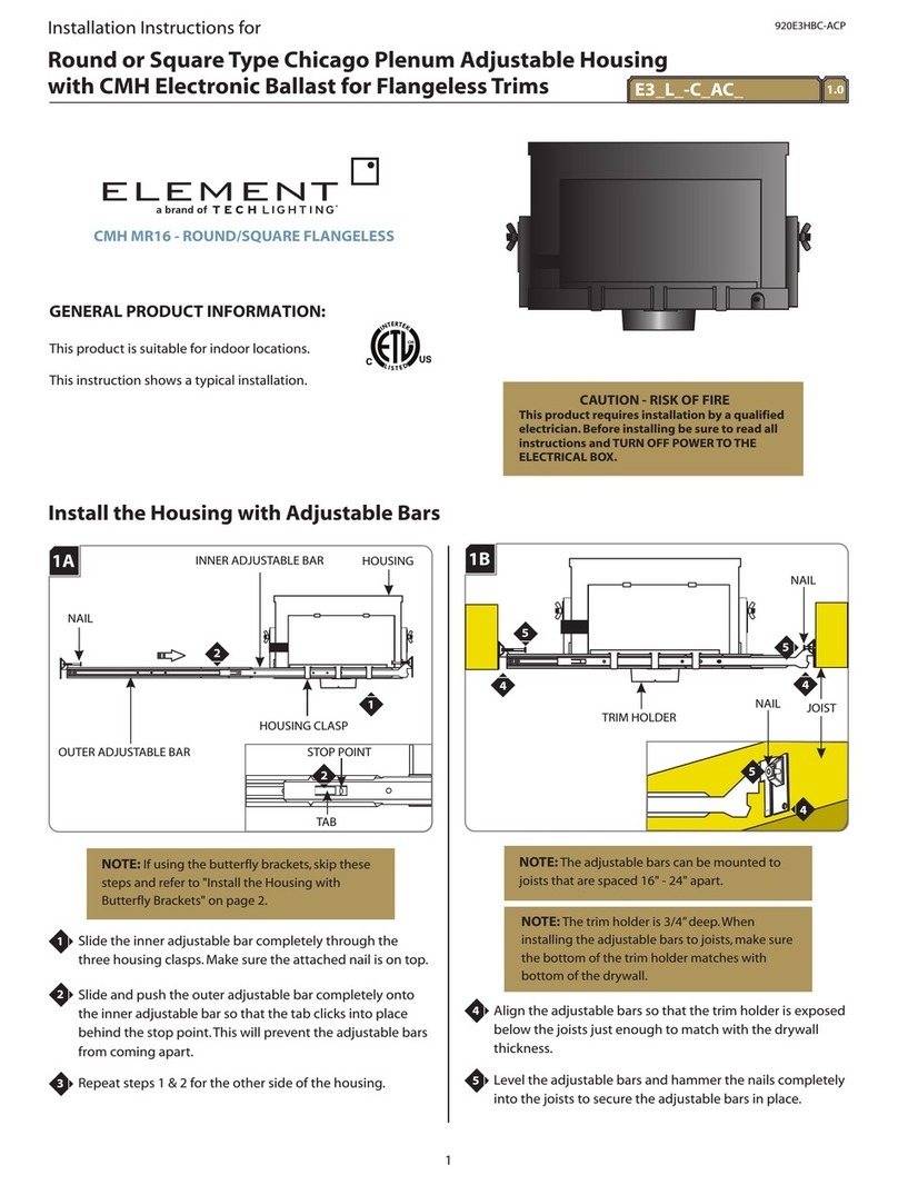 TECHLIGHTING Element CMH MR16 User manual
