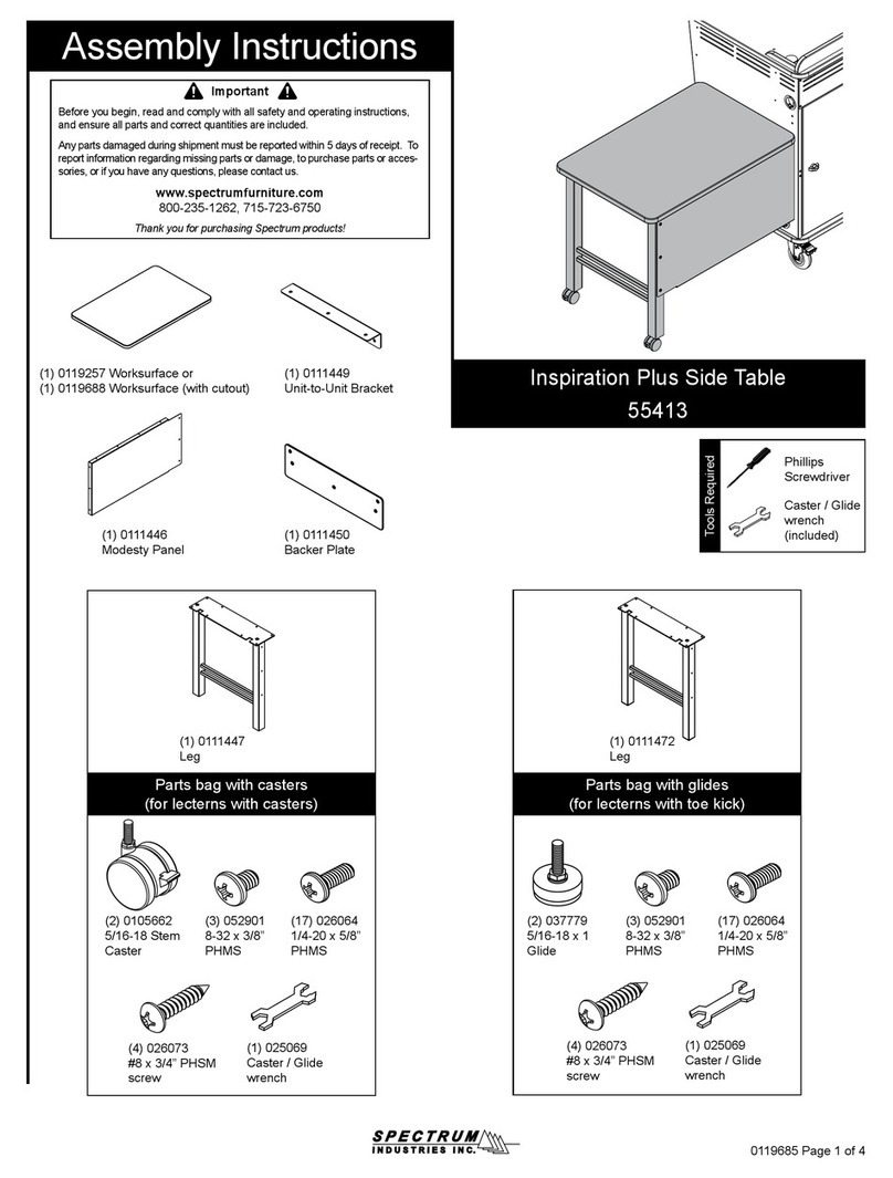 Spectrum Industries Inspiration Plus Side Table User manual
