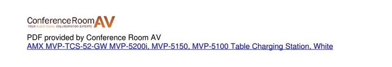 AMX MVP-TCS-52 installation guide