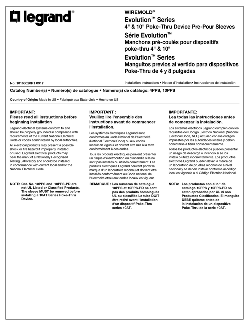 LEGRAND WIREMOLD Evolution Series installation instructions LEGRAND WIREMOLD Evolution Series installation instructions
