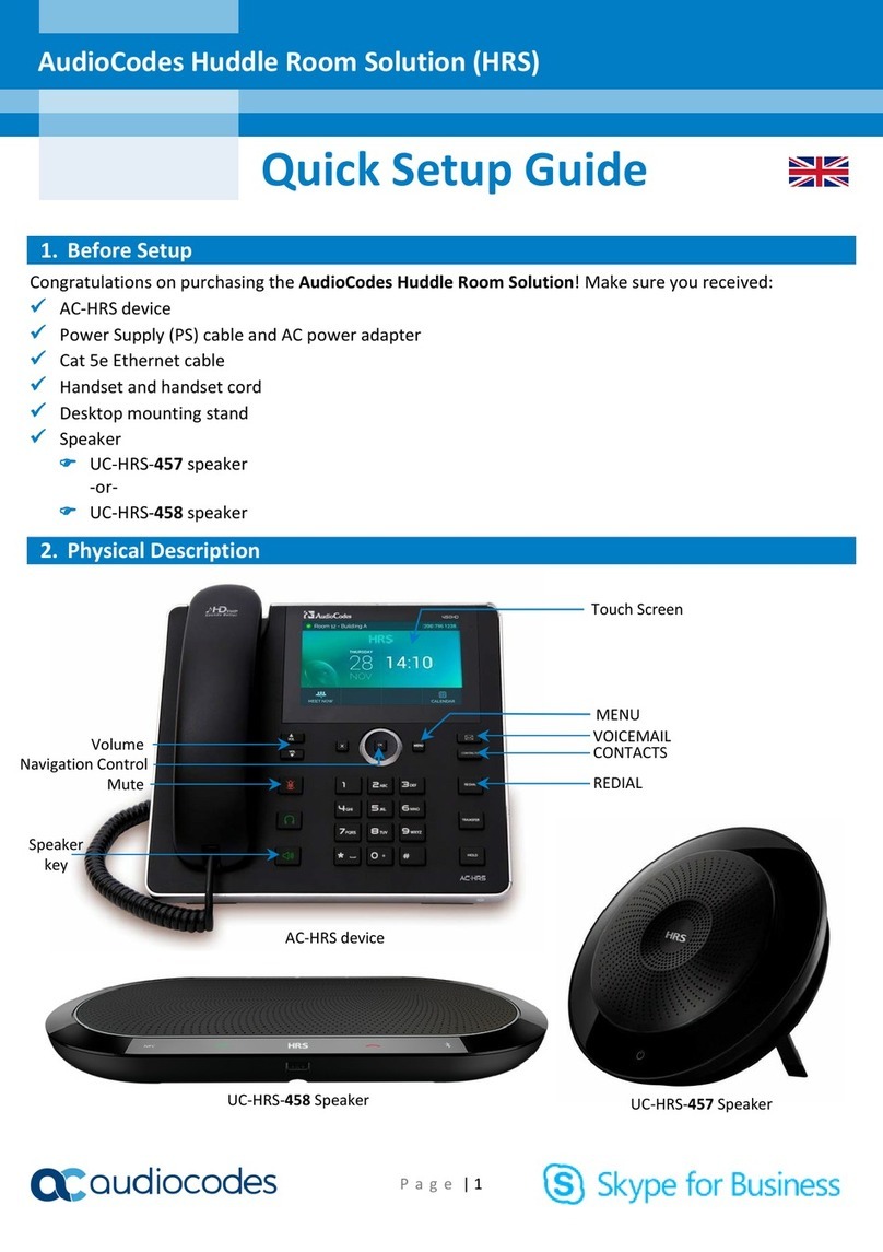 AudioCodes Huddle Room Solution User manual