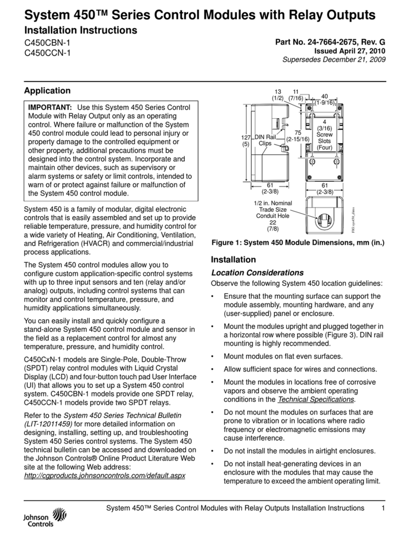 Johnson Controls System 450 Series User manual