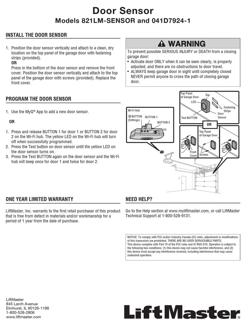 Chamberlain 821LM-SENSOR User manual Chamberlain 821LM-SENSOR User manual