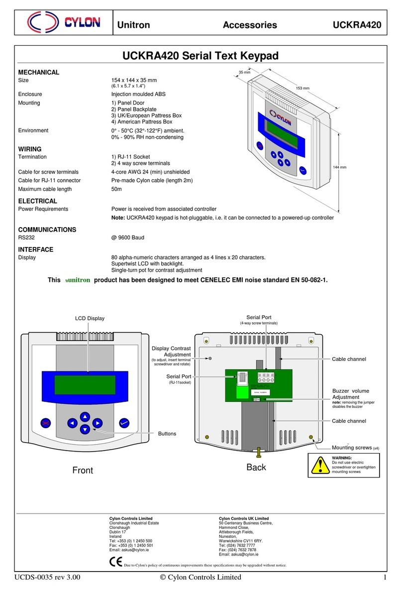 Cylon UCKRA420 User manual