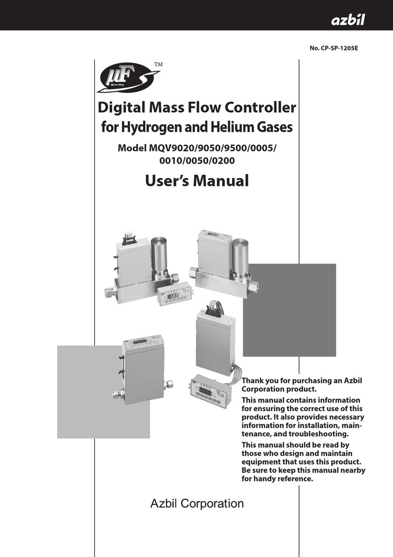 Azbil Micro Flow MQV9020 User manual