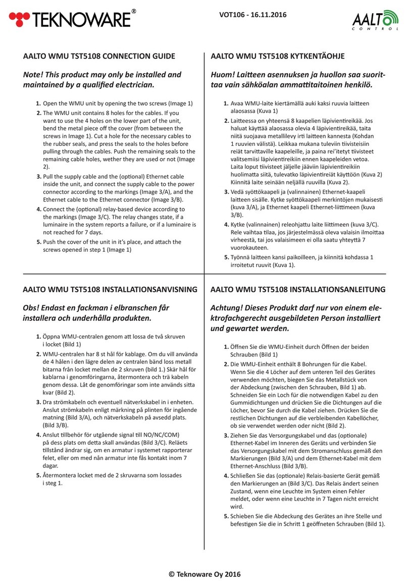 Teknoware AALTO WMU TST5108 Connection guide