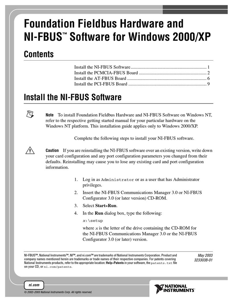 NI PCMCIA-FBUS installation manual