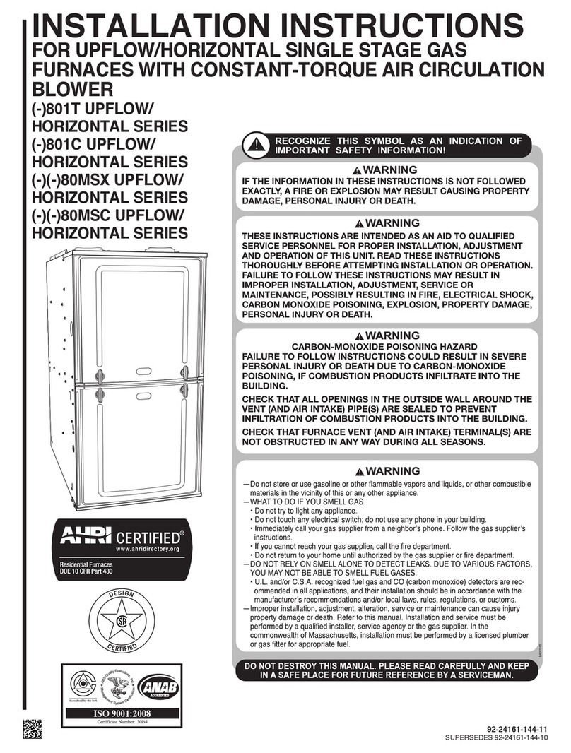 Rheem 801T Series User manual