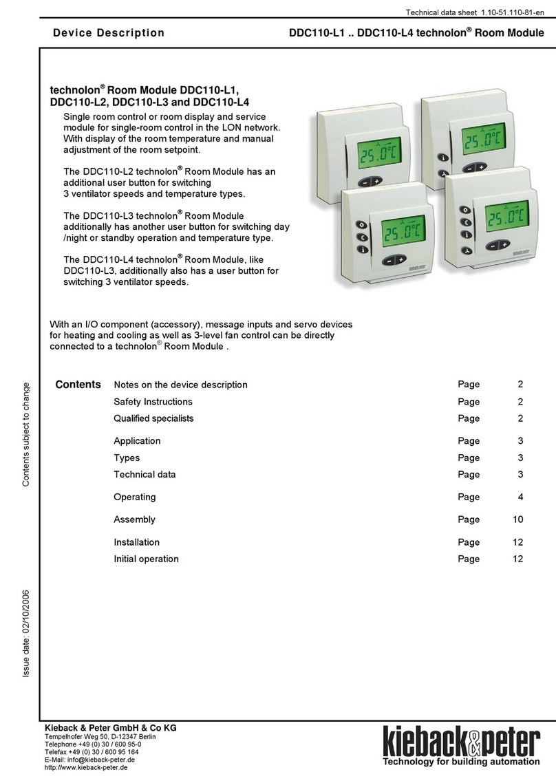 Kieback&Peter Technolon DDC110-L1 Instruction Manual