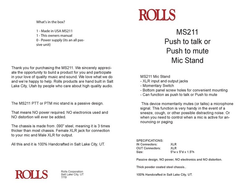 Rolls MS211 quick start guide