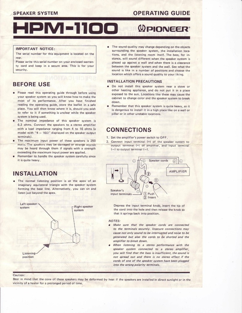 Pioneer HPM-1100 User manual