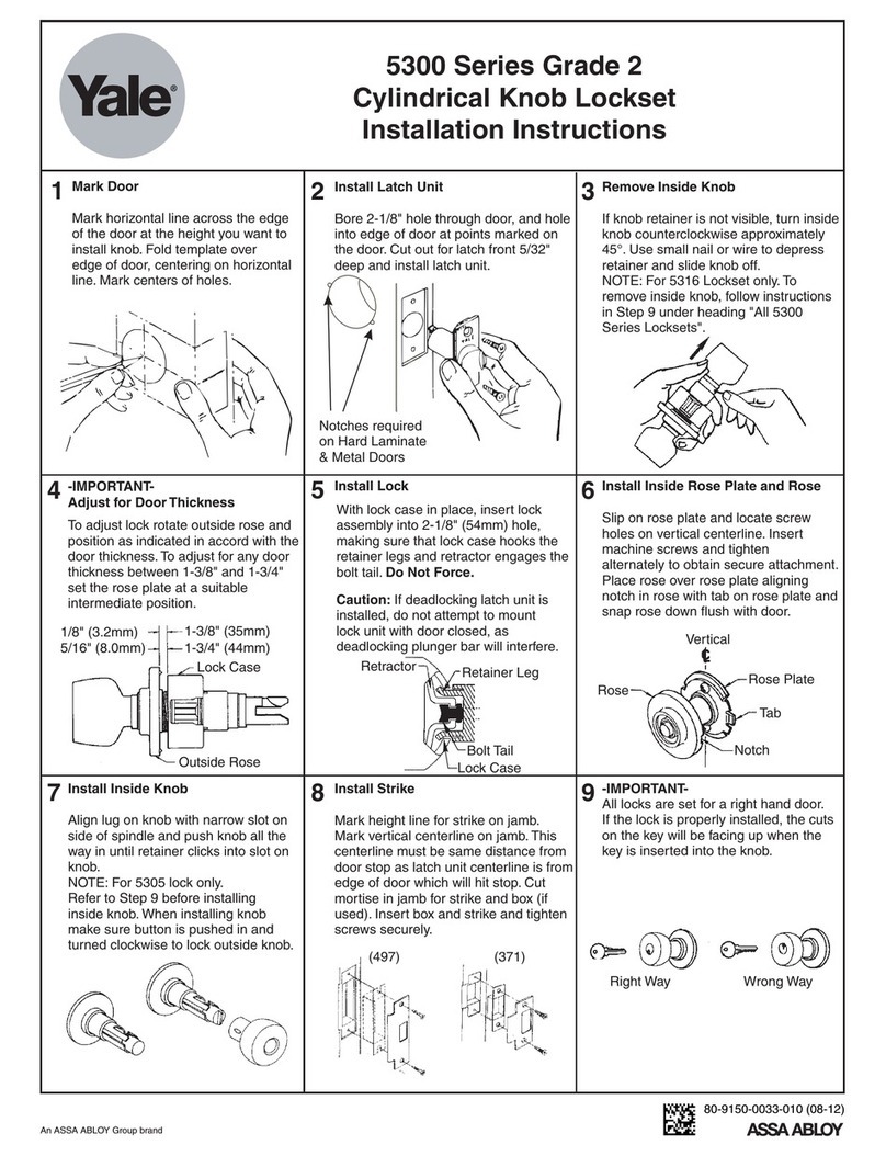 Assa Abloy Yale 5300 Series installation instructions