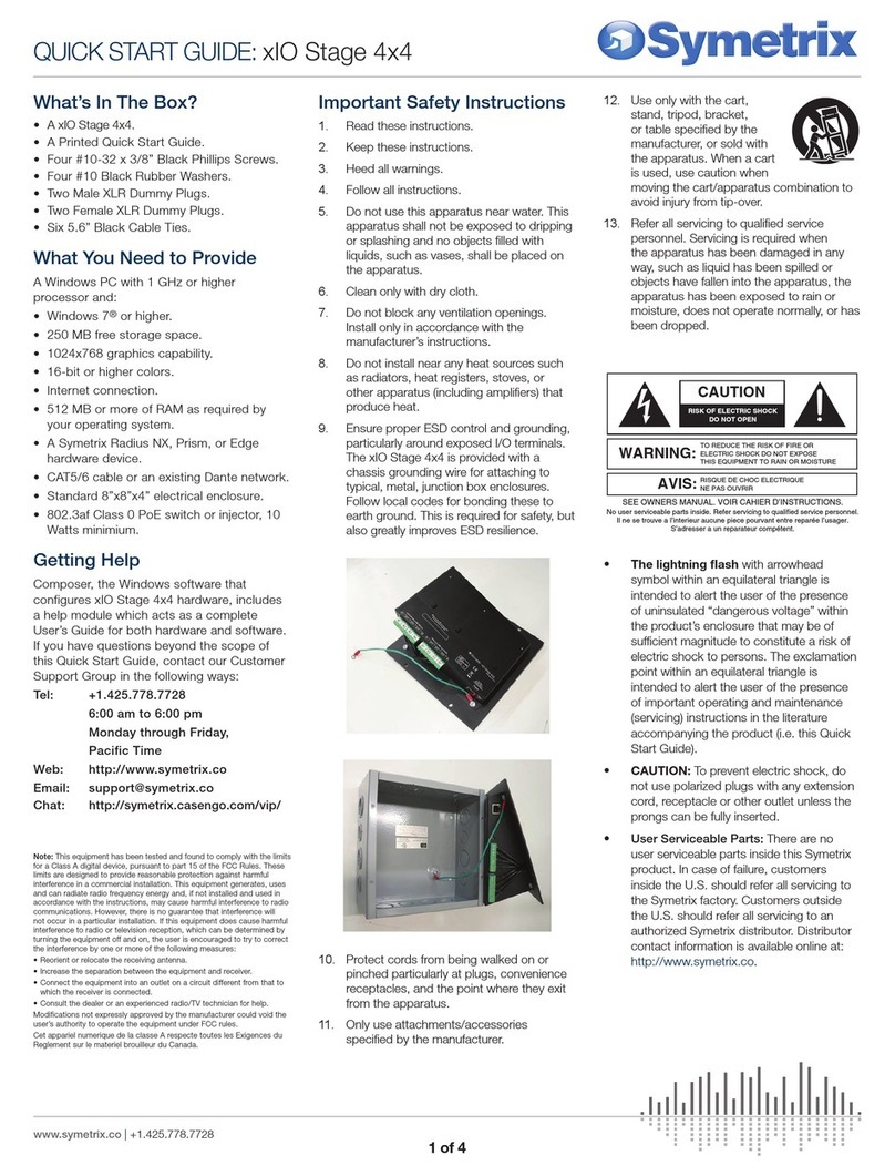 Symetrix xIO Stage 4x4 quick start guide