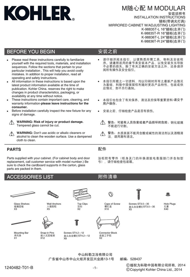 Kohler K-98835T-L User manual