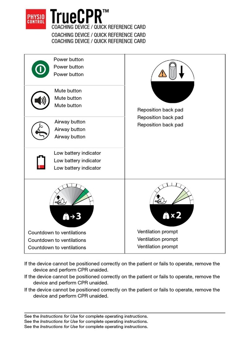 Physio Control TrueCPR Quick reference card
