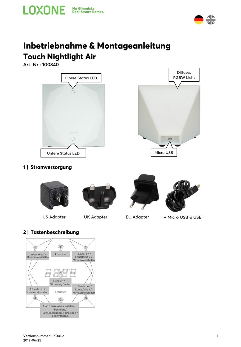 LOXONE Touch Nightlight Air Pairing and installation instructions