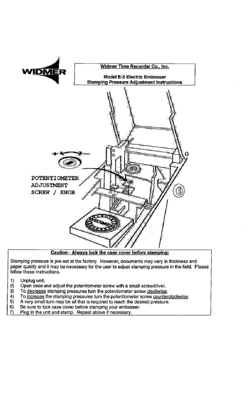 widmer E-3 Adjustment instructions