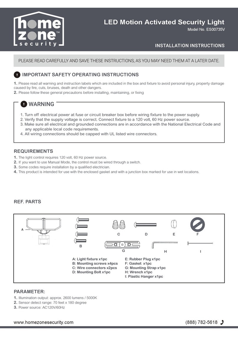 Home Zone Security ES00735V User manual