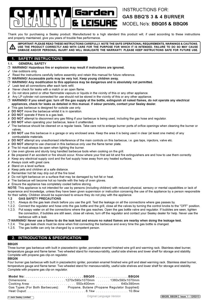 Sealey BBQ05 User manual Sealey BBQ05 User manual
