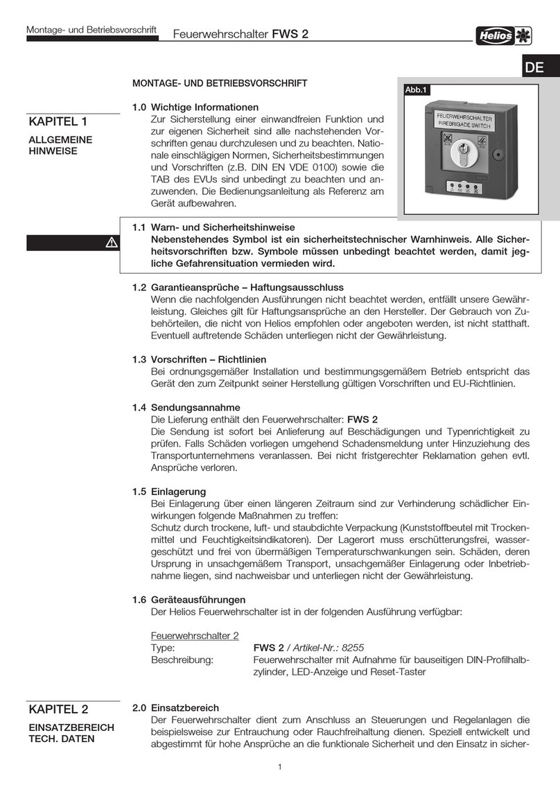 Helios FWS 2 Installation and operating instructions