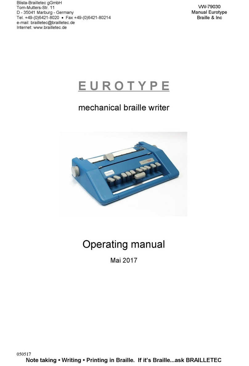 Brailletec Eurotype operating manual Brailletec Eurotype operating manual