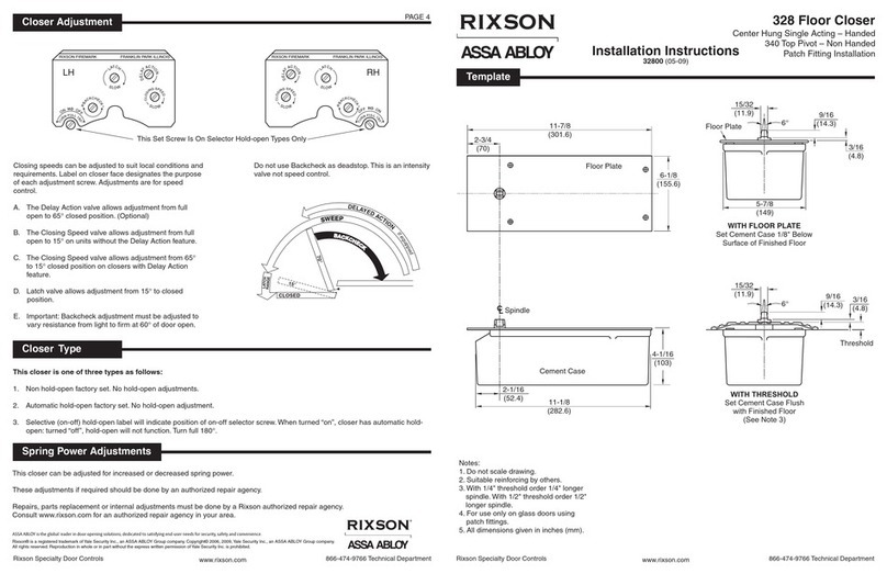 Rixson ASSA ABLOY 328 User manual