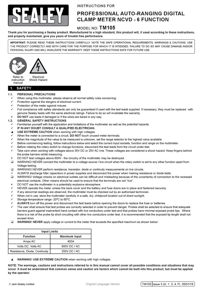 Sealey TM105 User manual Sealey TM105 User manual