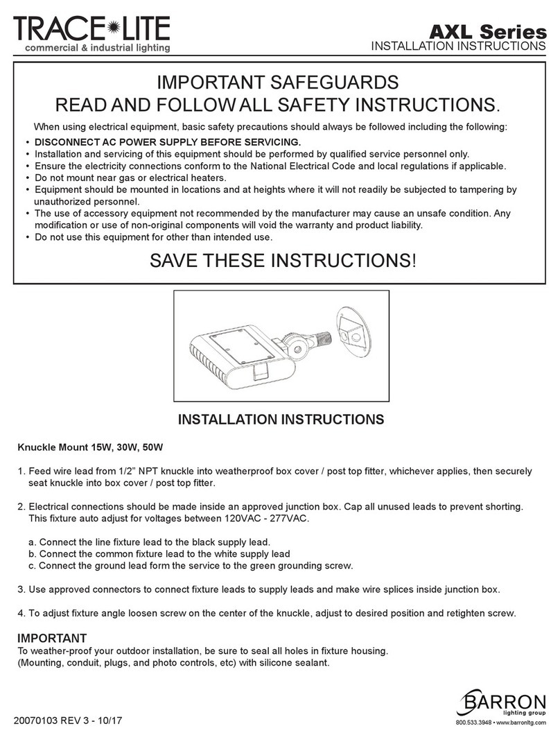 TRACE-LITE AXL Series installation instructions